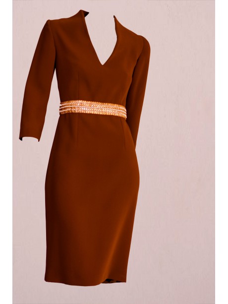 VESTIDO TRUJILLO CORTO MARRON    VICKY MARTIN BERROCAL