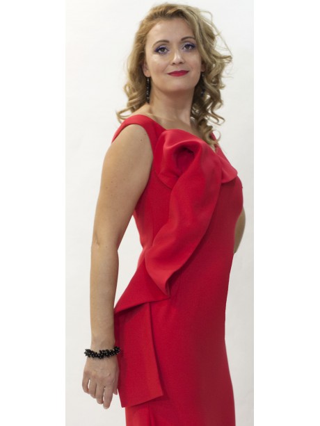 VESTIDO BALI  ROJO LARGO NURIBEL