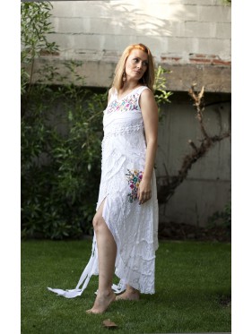 VESTIDO RIDABELLO    MIDI    BLANCO