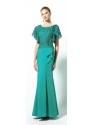 VESTIDO COCO  LARGO VERDE MAR ALMA COUTURE