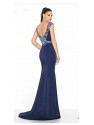 VESTIDO PARIS   LARGO AZUL MARINO  ALMA COUTURE