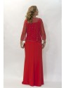 VESTIDO CON CHAQUETA JUPITER LARGO ROJO   CABOTINE