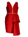 VESTIDO BODAVILLA  MIDI ROJO   MARIA LAGO