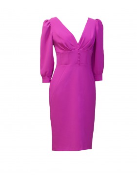 VESTIDO CHARLOTTE MIDI FUCSIA 